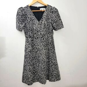 Lark and Ro Womrns Black/Ivory Polka Dot Dress Size 0